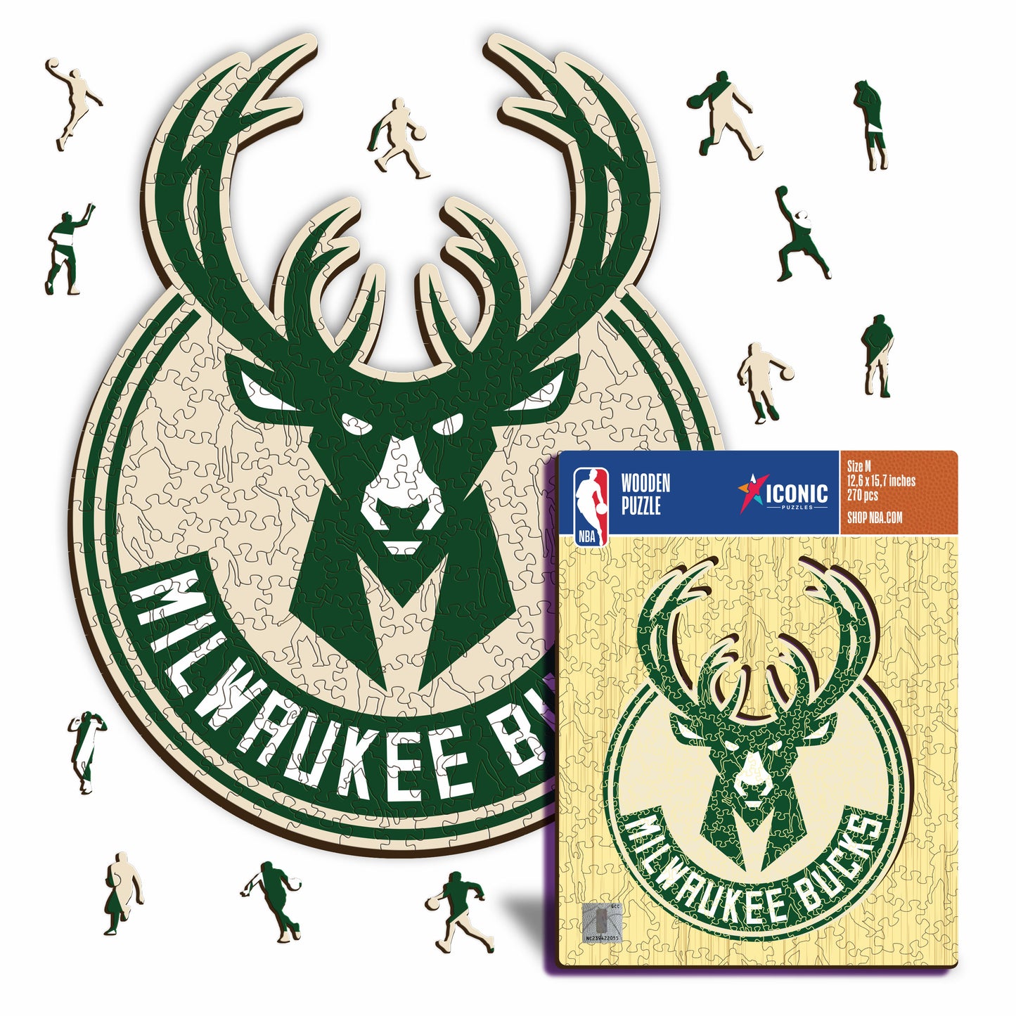 Milwaukee Bucks™ Logo - Holzpuzzle