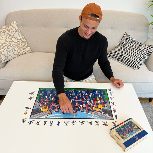PSG FC® Mannschaft 2024/25 Triple-Sieger – Holzpuzzle